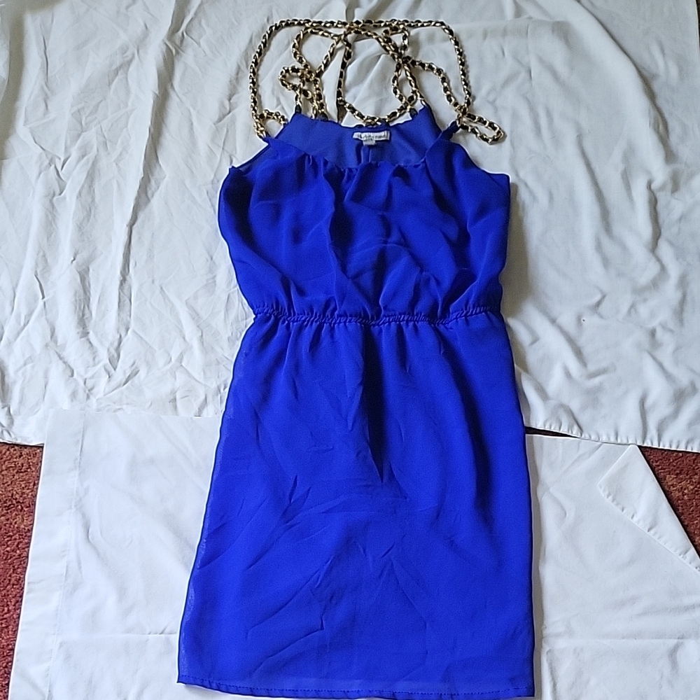 Charlotte Russe Blue Halter Sundress Mini. Perfect For The Holidays